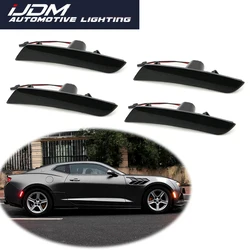 iJDM For 2016-up 6th Gen Chevy Camaro Smoked Lens Front Amber Rear Red Full LED Car Side Marker Light Kit Wheel Arch Lights 12V