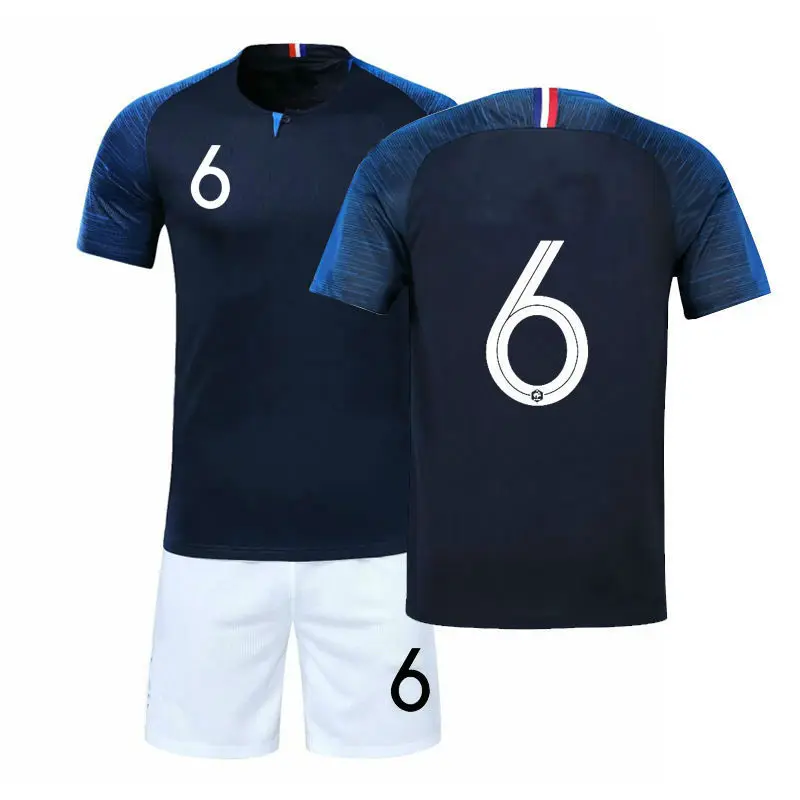 

France National Team Jersey 2018 World Cup And Away Adult Football Clothes Suit Glenn Boltzmann Uniforms Wholesale