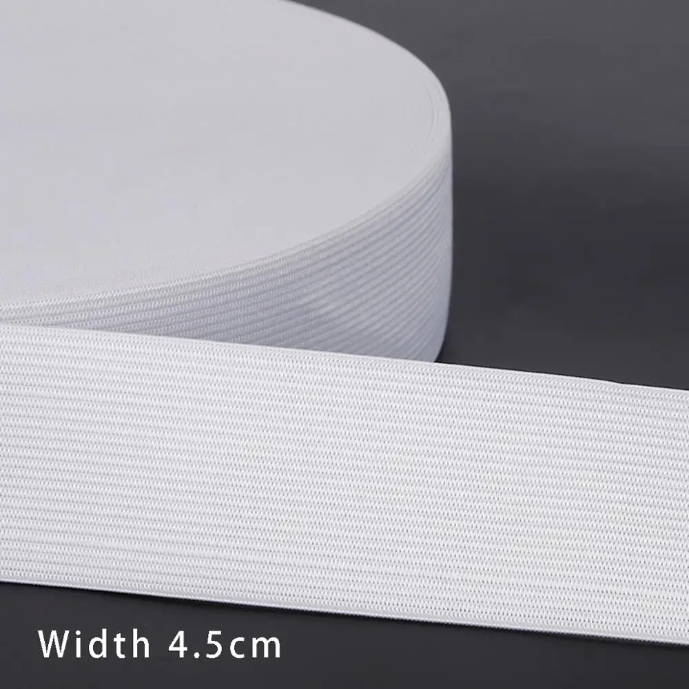 Black and White Elastic Nylon Webbing for Clothing and Sewing Accessories - 5 Yards