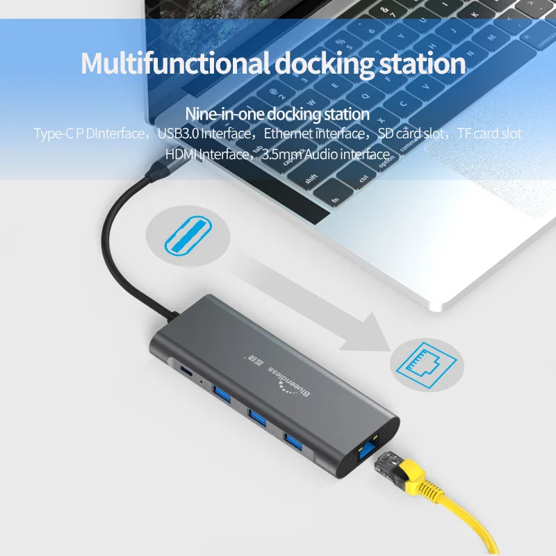 Multi USB 3 0 HDMI and RJ45 Adapter to Splitter 3 Port USB C HUB USB 2
