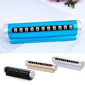 

Universal Car Phone Number Plate Temporary Parking Car-styling Stop Rotate in Park Auto Stickers Card Aluminum Goods Access N7C1