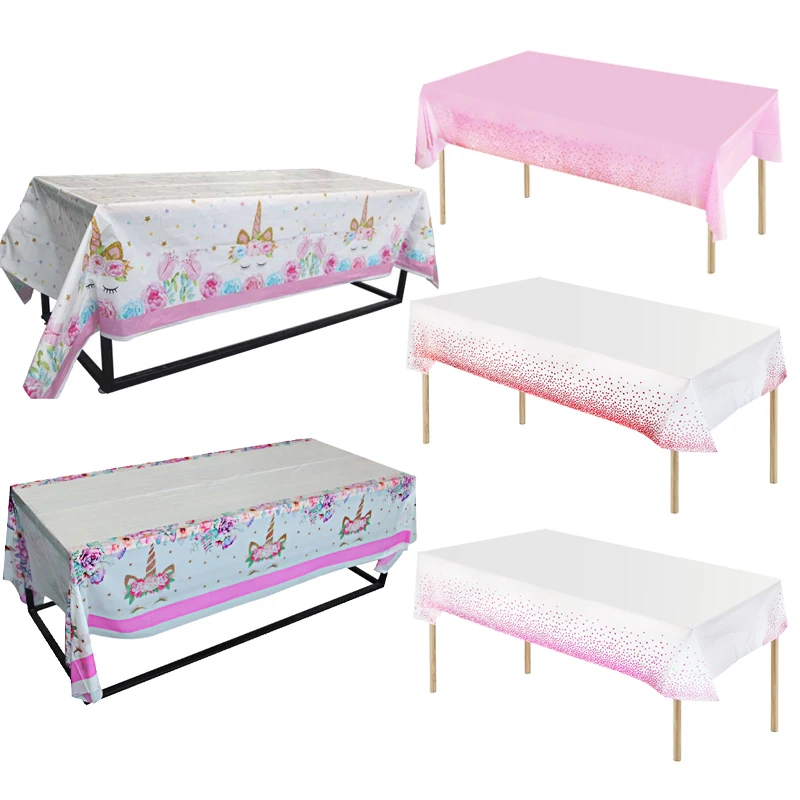 Единорог вечерние Детские скатерть одноразовые Бумага пластины чашки День