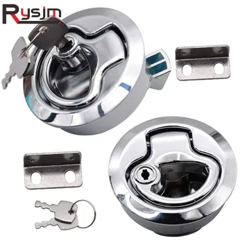 

Boat Yacht Car RV Door push lock with Key kit Stainless Steel Door Lock 2" Flush Pull Slam Latch RV Deck Hatchs marine hardware