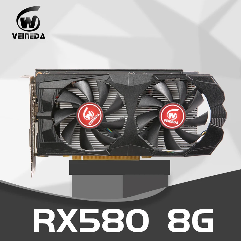 VEINEDA 그래픽 카드 rx 580 8gb 데스크탑 pc 게임 256Bit GDDR5 비디오 카드 rx 580 8GB gtx ...