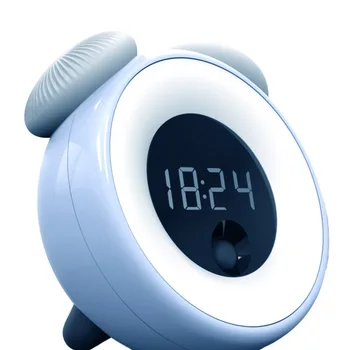 

Portable Creative Alarm Clock Night Light Smart Light Silent Alarm Clock Creative Music Bedside Cartoon Relojes Clocks BH50AC