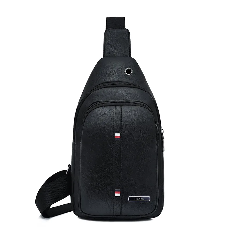 

Men PU Sling Bag Men's Casual Sports Shoulder Backpack Shoulder Chest Pack Men's Simple Multi-functional Storgage Bag