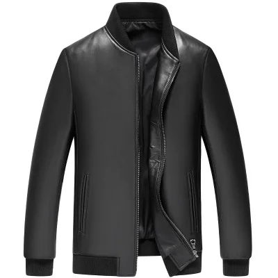 

2020 Men New Genuine Real Sheep Leather Jacket H85