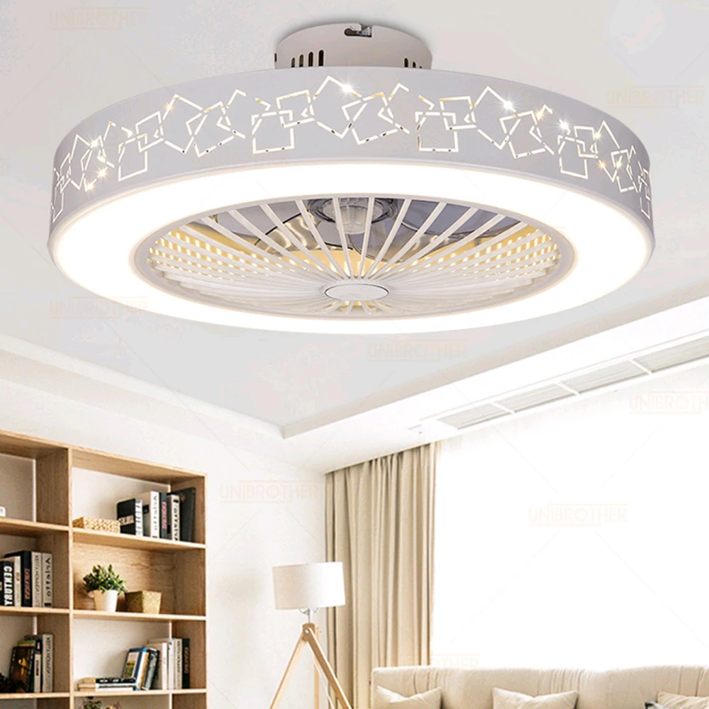 

Modern LED Ceiling Fan Lights Wi-Fi Remote Control APP ventilador de techo 110-220V Fan Lamp for Dining Bedroom Lighting