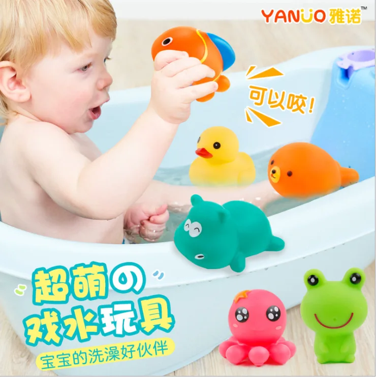 Мини животное ребенок играть вода винил играть с водой Ванна слякоть плесень игрушка вода spouing Летний Пляжный купальный игрушка