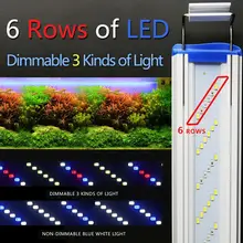 2021 New 6 Row Super Slim LEDs Aquarium Lighting Aquatic Plant Light 18-70CM Extensible Dimmable Clip on Lamp For Fish Tank