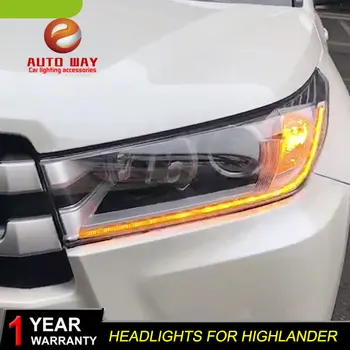 

Car Styling Head Lamp case for Toyota Highlander Headlights 2018 Highlander LED Headlight LED Option H7 Xenon lamp LED headlight