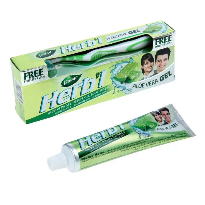 Набор Dabur Herb&#39l Aloe Vera с экстрактом алоэ зубная паста 150 г + щётка | Красота и