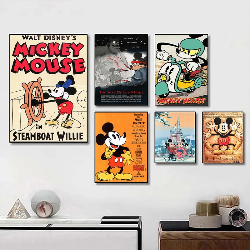 Disney Grote Canvas Schilderij Mickey Mouse Wall Art Anime Posters En Prints Kamer Decor Foto 'S Voor Woonkamer & Schoonschrift| - AliExpress