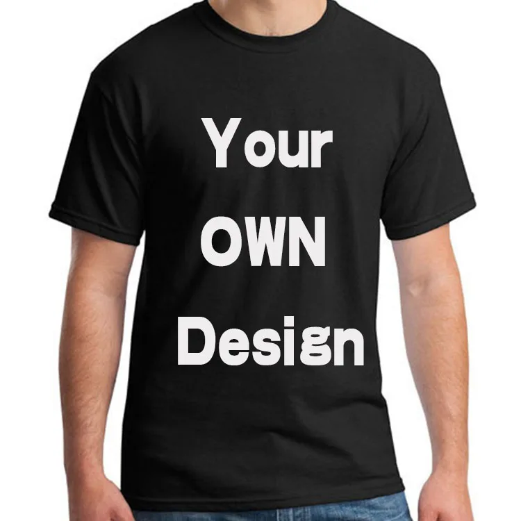 

BTFCL Custom Men Women Customized T Shirt Print Like Photo or Logo Text DIY Your OWN Design 100% Cotton Harajuku black TShirt