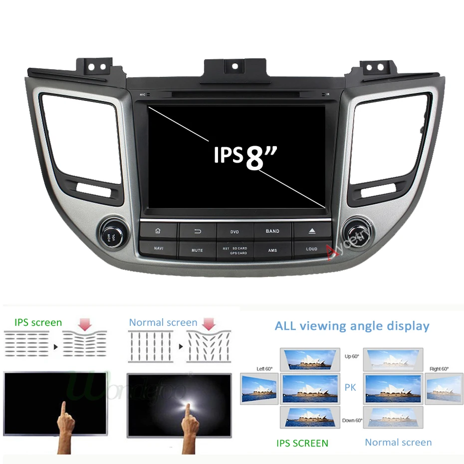 Best DSP IPS 4G+64G 8 CORE 2 Din android 9.0 car dvd for Hyundai Tucson/IX35 2016 2017 multimedia car radio gps navigation obd2 dvr 1