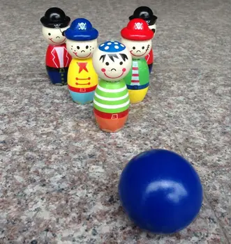 

Free shipping Kids Wooden Bowling Toy, color mini animals Bowling, cartoon animals bee toys, children's educational toys
