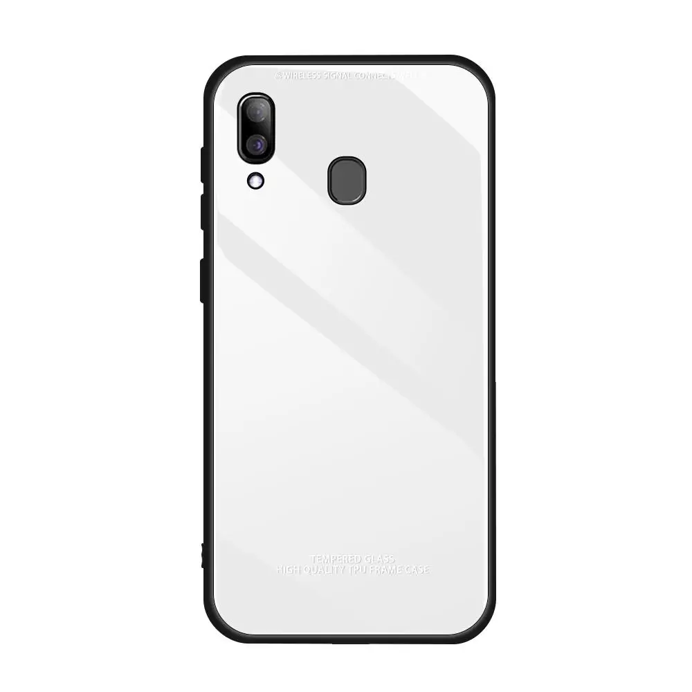 Белый 4 Карамельный цвет Стекло задняя крышка чехол для samsung Galaxy A50 A60 A70 A40 A30 A10 S10E S10 S9 S8 плюс A7 A750 красный черный, белый, розовый цвет - Цвет: Белый