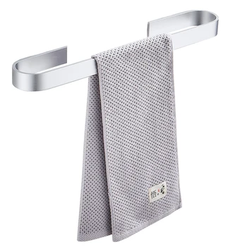 

Towel Shelf Wall-mounted Strong Adhesive Force Aluminum Alloy Towel Storage Rack Bathroom Kitchen Cabinet Cloth Hanger Rack