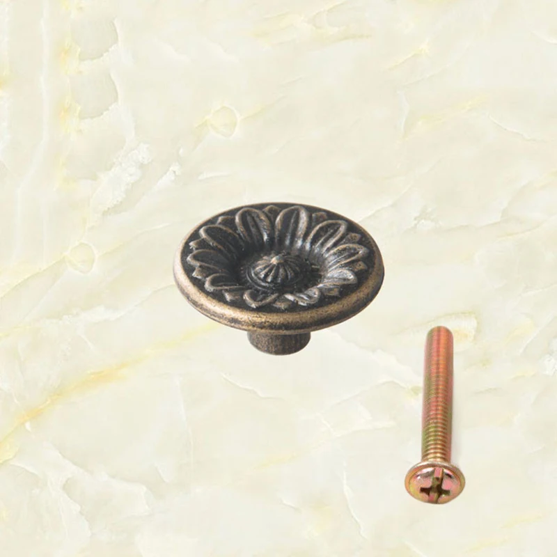 Латунная металлическая ручка в европейском стиле антикварная для декора ящика