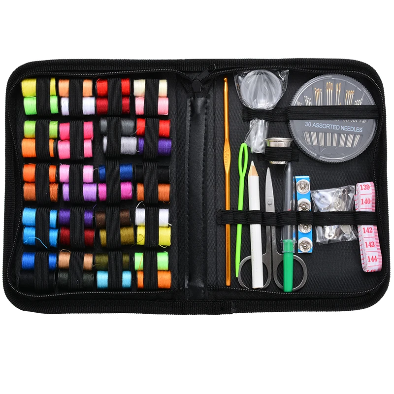 

128pcs Portable Sewing Box Kit Accessories Travelling Quilting Stitching Embroidery Sewing Needle Craft Sewing Kits with Case