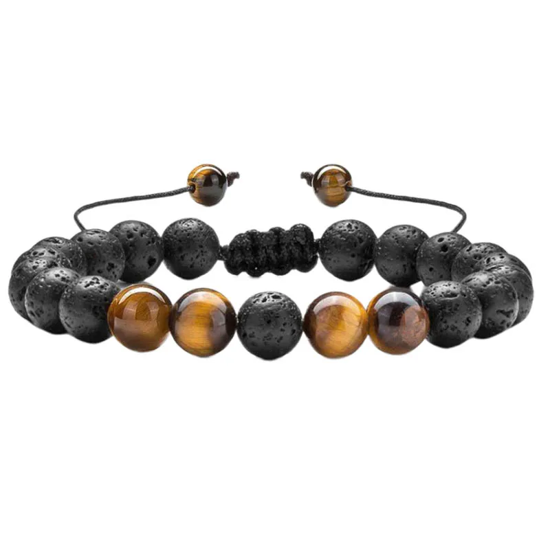 Fashion Natural Volcanic Rocks Beads Adjustable Bracelet Bangle Jewelry Gift