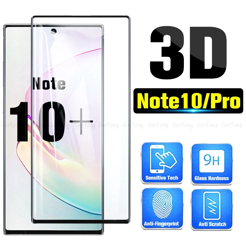 

3D Full Glue Tempered Glass For Samsung Galaxy note 10 Pro Screen Protector For Samsung note 10 Plus 10+ Cover Guard Film