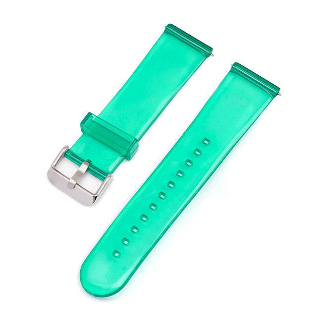 22mm Transparent PVC Strap Colorful Men Women Replacement Band for Samsung Active2 40mm 44mm Huawei Watch GT 2 Amazfit GTS