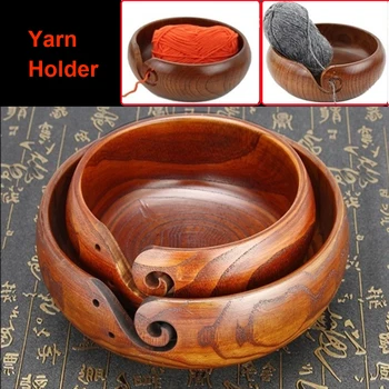

Wooden Yarn Bowl Holder For Knitting Crochet Skeins Home Decoration
