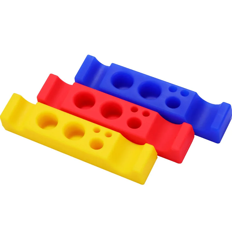 Copertura in Silicone morbido rettangolo a 3 colori del supporto del supporto del pigmento della tazza dell'inchiostro del tatuaggio dello scaffale per gli accessori della macchina