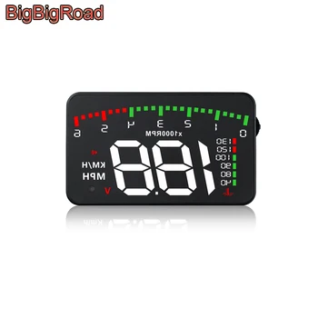 

BigBigRoad Car Hud Display OverSpeed Warning Windshield Projector For Ford Escort Focus 2 3 MK1 MK3 Taurus Mondeo MK4 MK5 Ranger