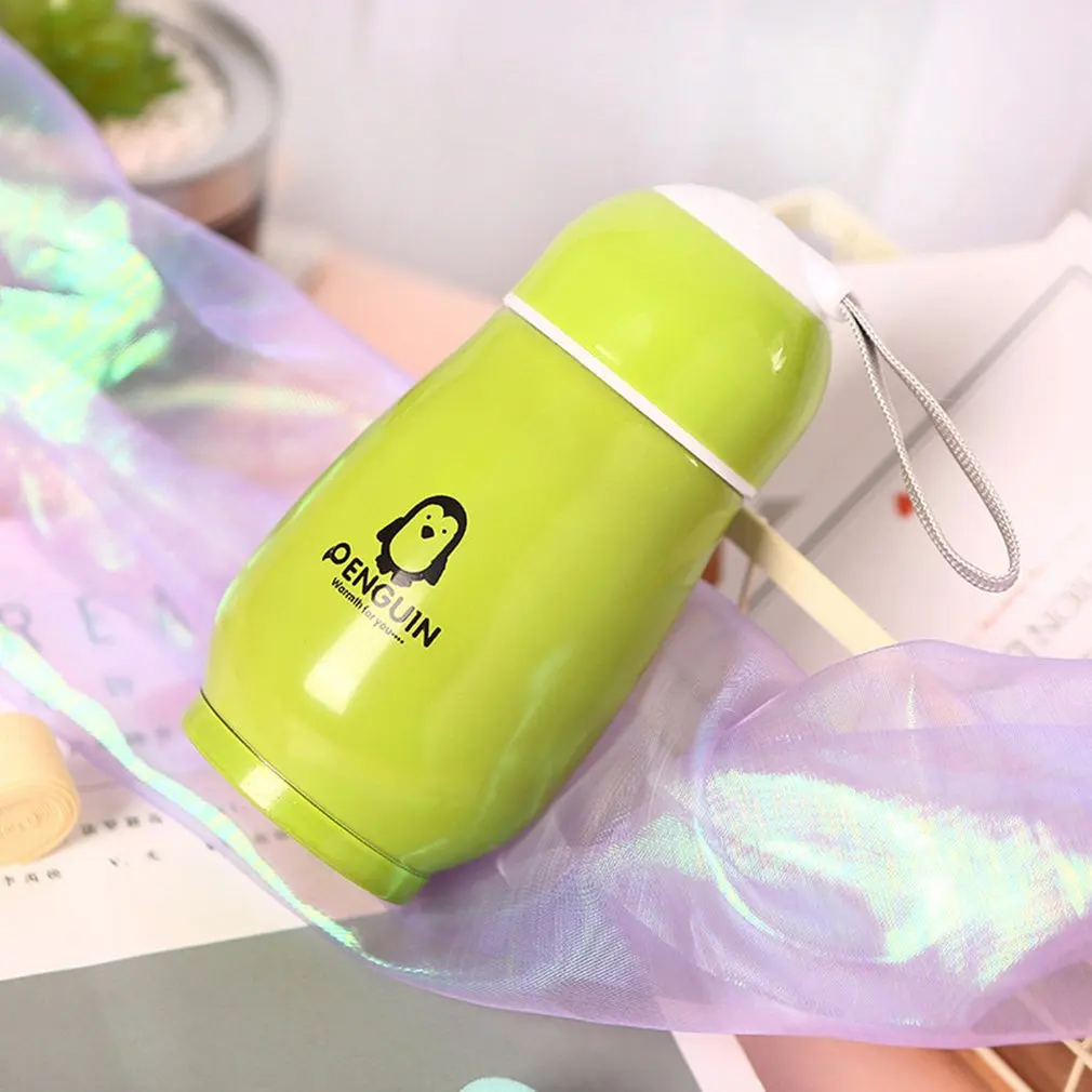 Portable Stainless Steel Vacuum Flask Insulated Thermo Cup Bottle Creative Penguin Thermos Cups Belly Student Gifts | Дом и сад
