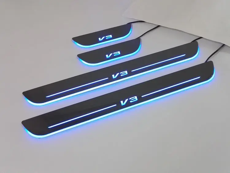 Китайский V3 монохроматический свет светодиодный динамический эффект дыхания свет руководство Добро пожаловать подсветка для подножки включены порог для автомобиля