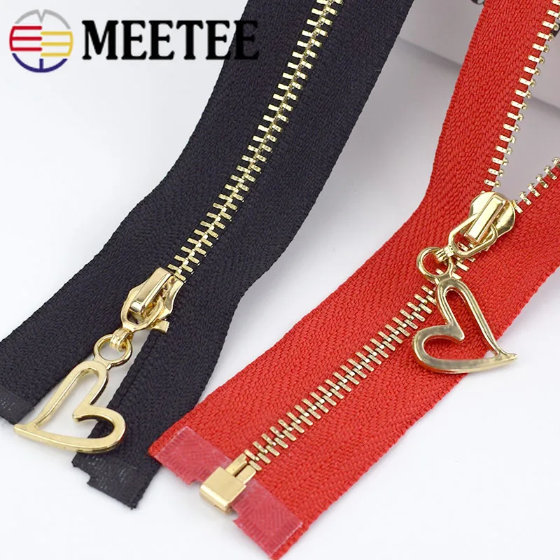 Металлическая молния с открытым концом и золотыми зубцами 2/5 шт. 40/50/60/70 см 3 #