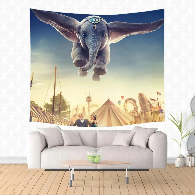 Домашний интерьер Dumbo настенный гобелен домашние декоративные гобелены настенные художественные пляжные полотенца Прямая поставка - Цвет: 1