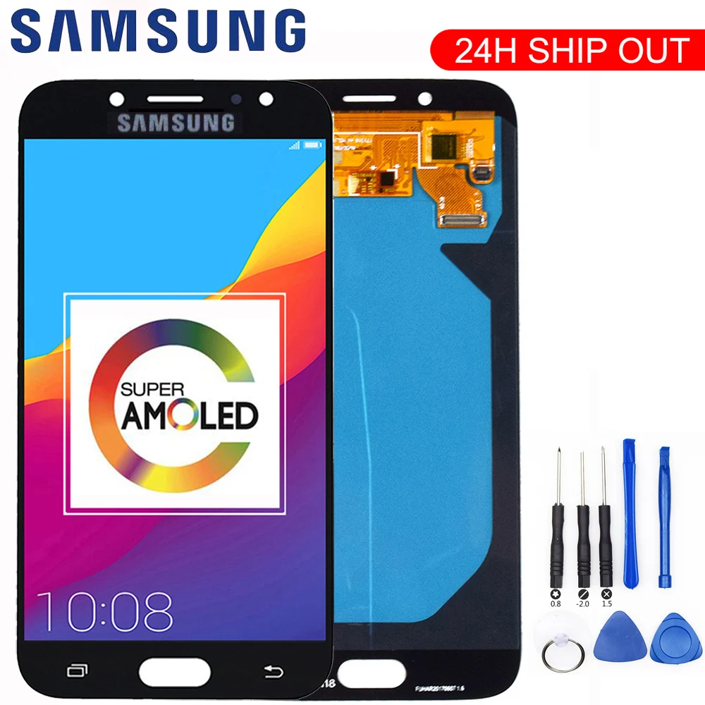 Дешево AMOLED Оригинальный дисплей для SAMSUNG Galaxy J7 Pro ЖК дисплей с сенсорным экраном J730 J730F для SAMSUNG J7 Pro замена ЖК экрана
