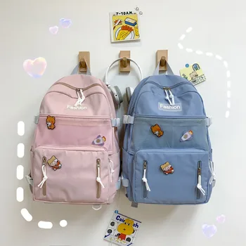 

Fashion Student Backpacks Nylon Waterproof Shoulder Bads Carton Cute Female School Bag Teenage Travel Leisure High Quality New