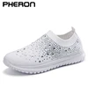 Vulcanized Shoes Sneakers Women Trainers Knitted Sneakers Ladies Slip-on Sock Shoes Sparkly Crystal Zapatillas Mujer Casual ► Photo 1/6