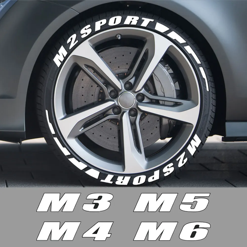3D резиновые буквы автомобильные наклейки на колеса для BMW M1 tribu40i M2 CS M3 E92 M4 M5 M6 Z1 Z3 Z4