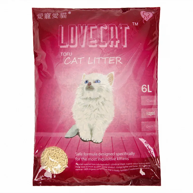 

LOVE Dust CAT Flavor Tofu Cat Litter 6 Litres Water-Absorbing Non-Cute Cat Cluster Strong Deodorant Litter Box Dust-Free Tofu Sa