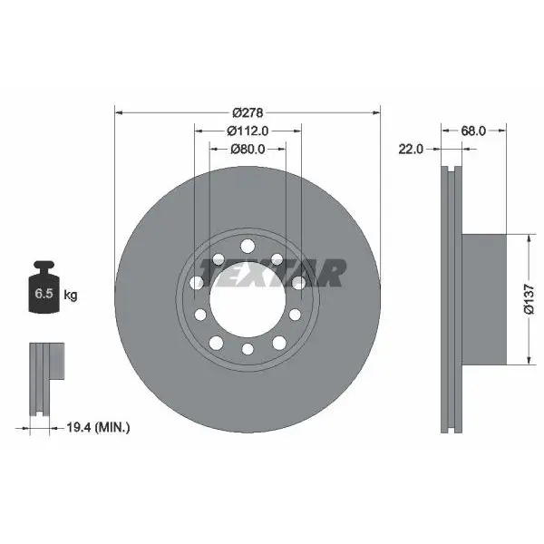 Диск тормозной MERCEDES-BENZ S-KLASSE(W126),S-CLASS(W126),S-CL