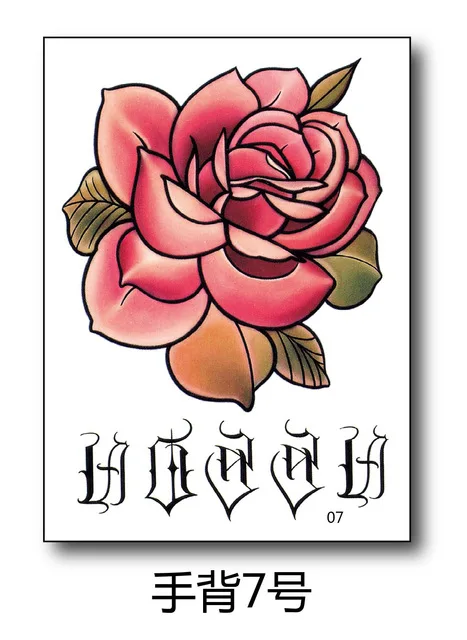 Waterproof Temporary Tattoo Sticker Flower Rose Fake Tatto Flash Tatoo Hand Arm Foot Back Tato body art for Girl Women Men