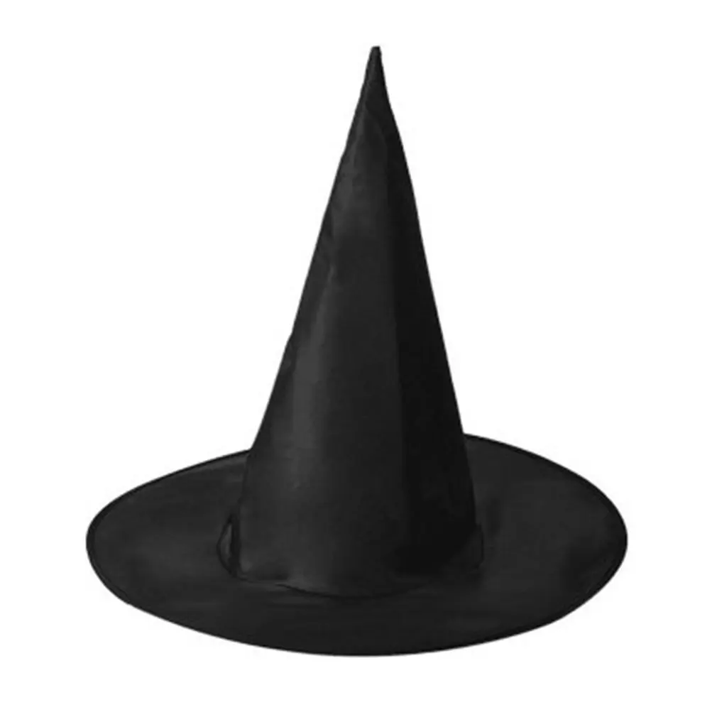 Halloween Oxford Cloth Witch Wizard Hat Magic Hat Wizard's Caps Party Toys Cosplay For Adults And Kids Black Spire Hat