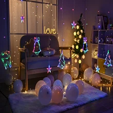 LED Christmas Curtain Lights Color Plug-In Christmas Story Lights Garlands Home Wedding Party New Year Decoration Lights