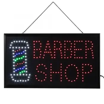 

Bright Flashing LED Color BARBER SHOP Sign Light Hair Cut Store Display 55x33cm Advertising Light Box
