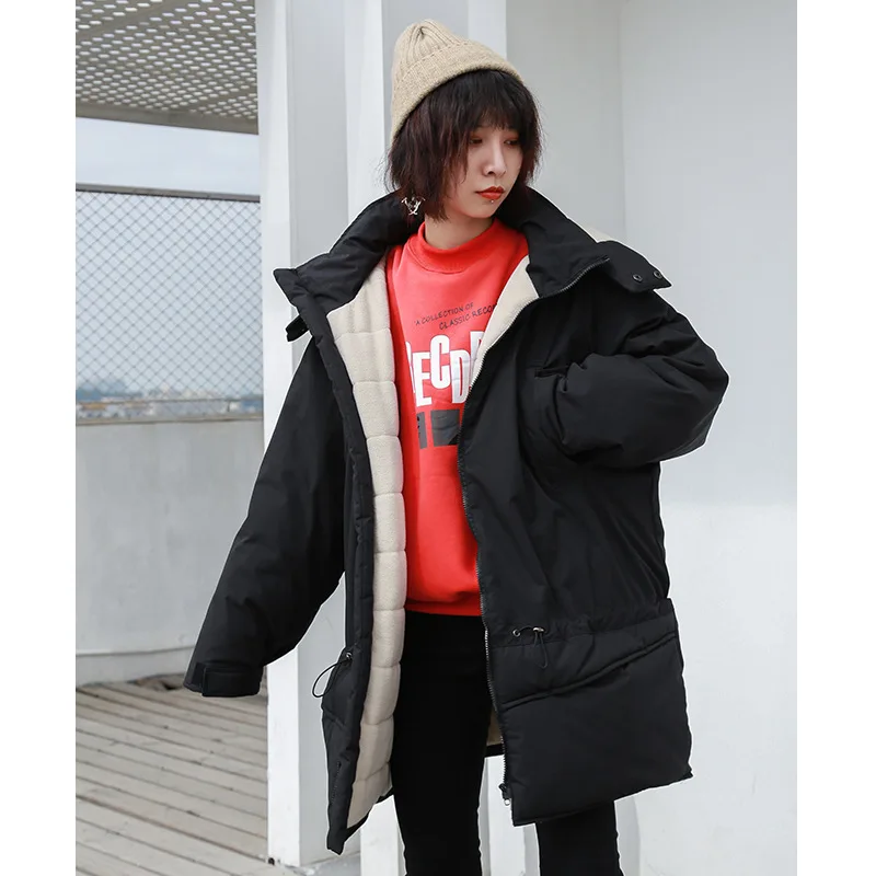 

[Seckilling 186 Yuan Rebate Does Not Change] Mid-length Cotton Coat Women's plus F Loose And Plus-sized Coat Cotton-padded Jacke