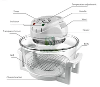 Four halogène Turbo 12l, four ondulé 1300w, friteuse électrique, marmite halogène à air, machine à frire l'air, four Lightwave 2