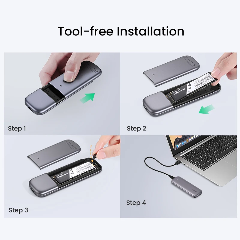 Skup Ugreen M2 obudowa na SSD NVME obudowa M.2 na rodzaj usb C 3.1 adapter SSD dla NVME PCIE NGFF SATA M B klucz SSD skrzynka dyskowa M.2 obudowa na SSD