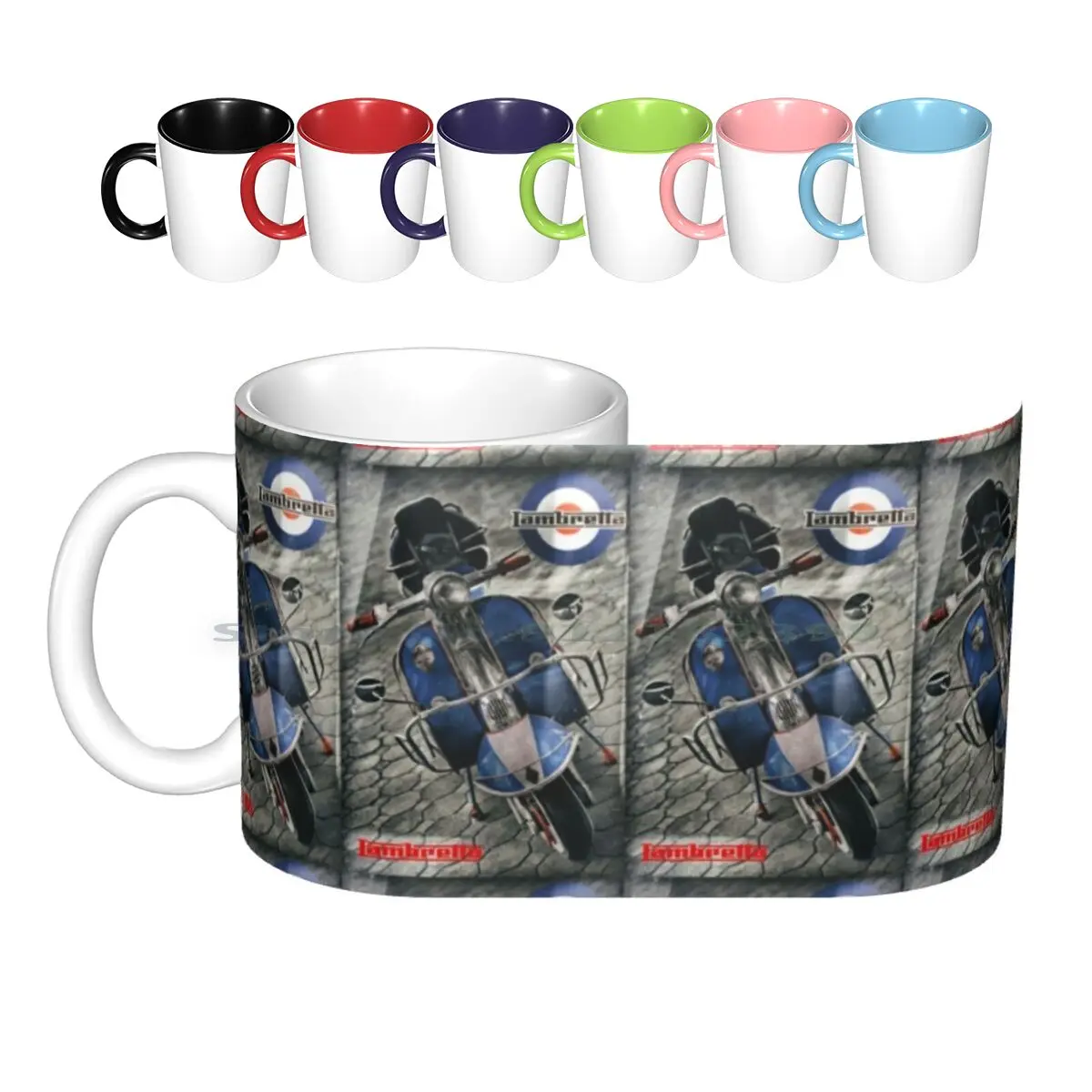 Retro Lambretta Tazze In Ceramica Tazze Da Caffè Tazza Da Tè Al Latte Lambretta Li 150 1960S 60S Anni '60 70S Vintage Retro Classic Scooter