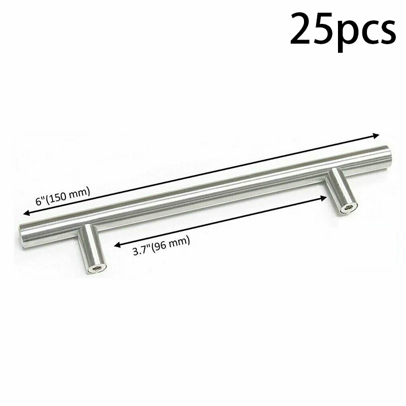 

25pcs T-type Stainless Steel Home Cabinet Wardrobe Door Knob Drawer Handle Pulls Simple Furniture Wardrobe Cabinet Handle