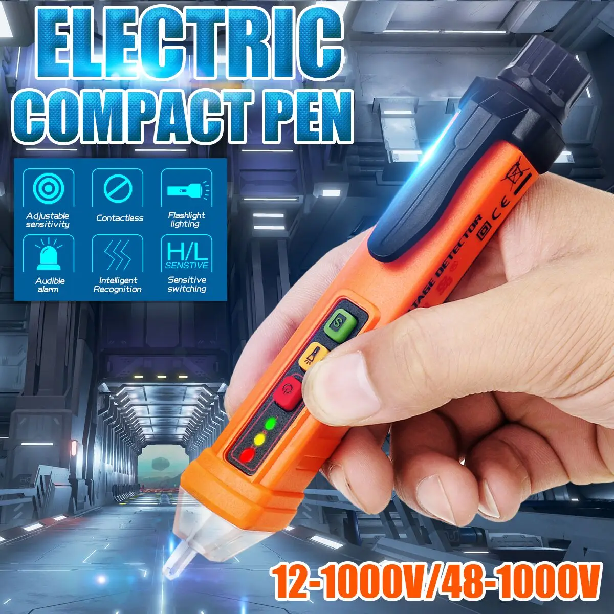 Becornce AC/DC Электрический Компактный карандаш для тестирования тока 12 В/48 В-1000 В чувствительность Напряжения Ручка автоматический выключатель Finder